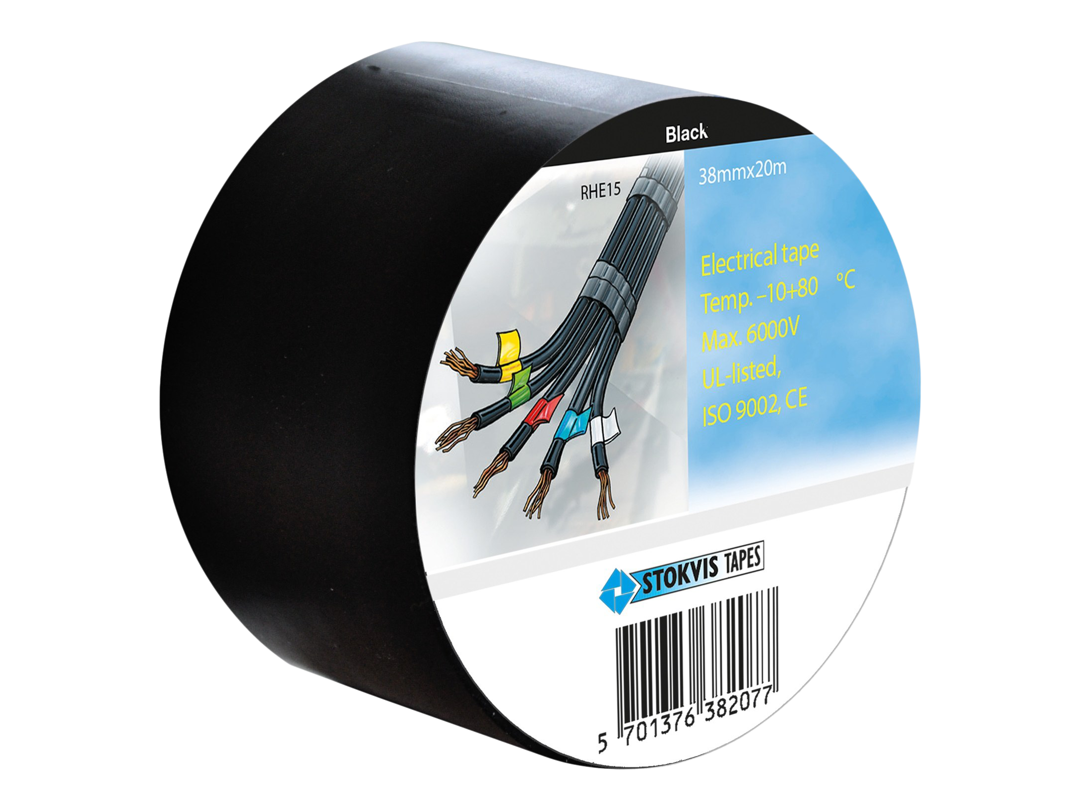 Sort PVC Tape 38 mm x 20 m