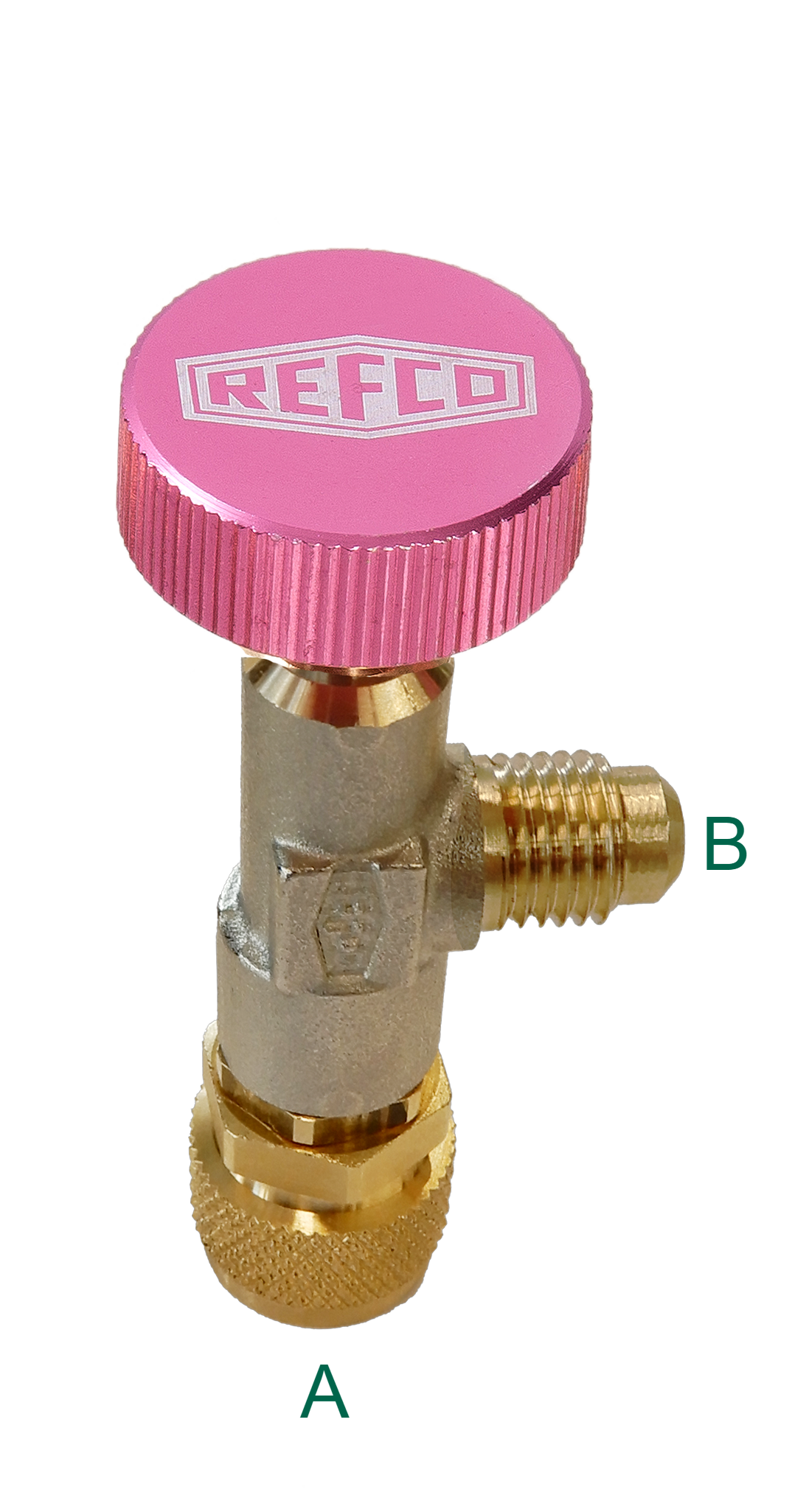 Refco Serviceventil 1/4" SAE x 5/16" SEA A-38010