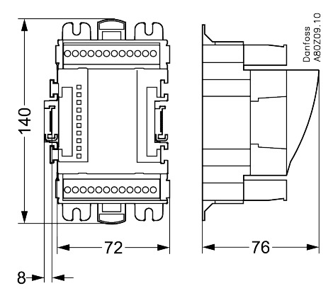 Danfoss I/O modul, AK-XM 107A