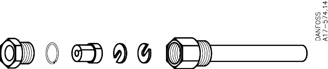 Danfoss Følerlomme rustfri stål Ø9,5 x 97 mm.