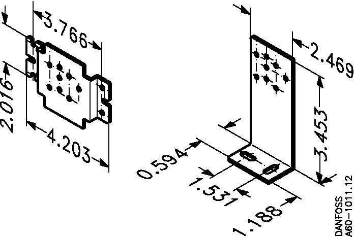 Danfoss monteringsbeslag for KP og MP