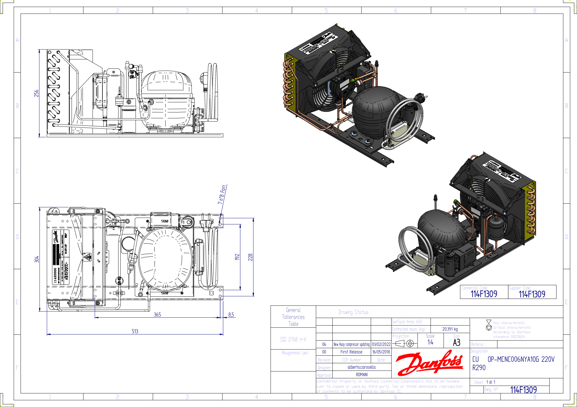 Danfoss Optyma MCNC006NYA10G R290 aggregat