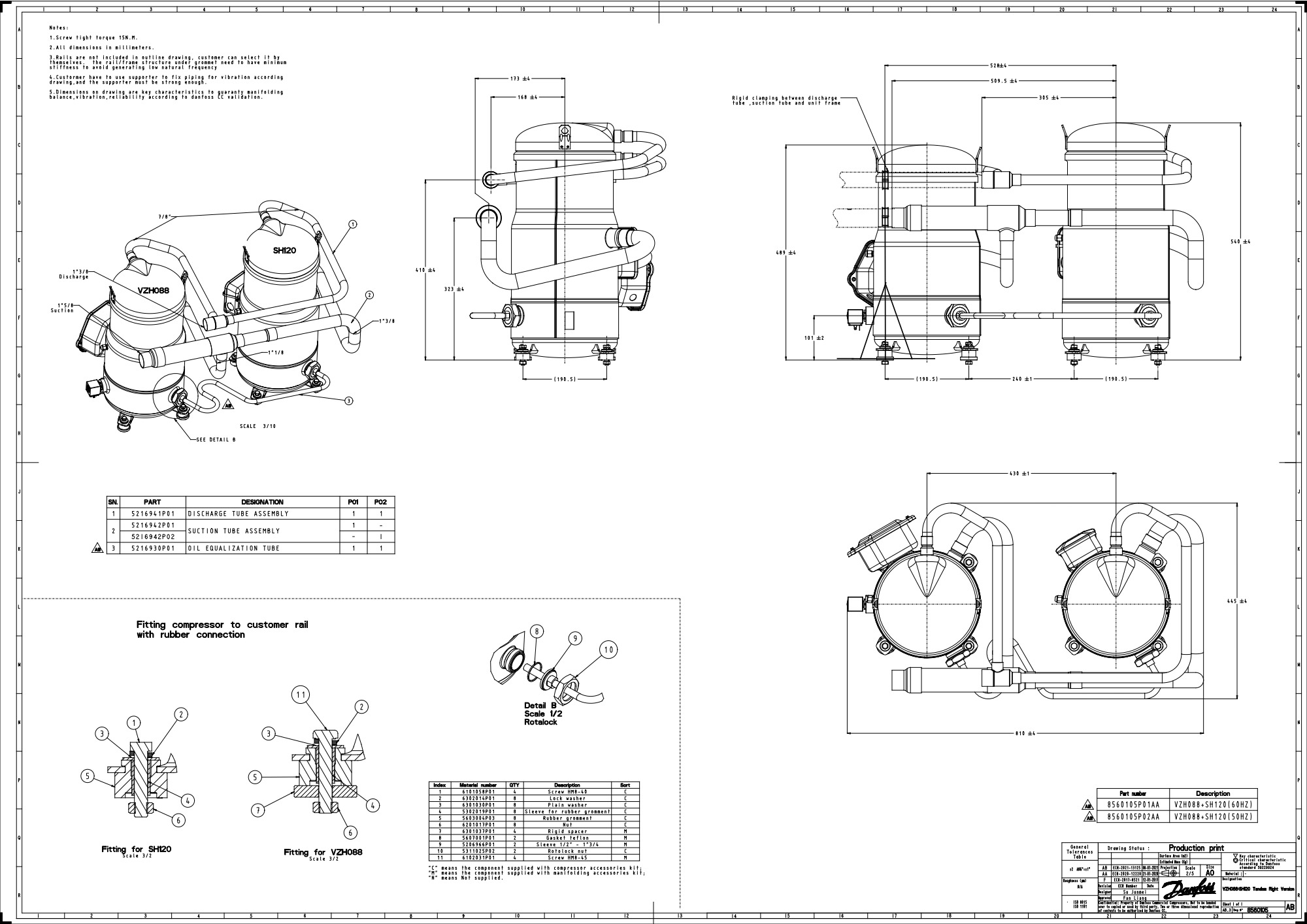 Maneurop Scrollkompressor, SH120A4ALC