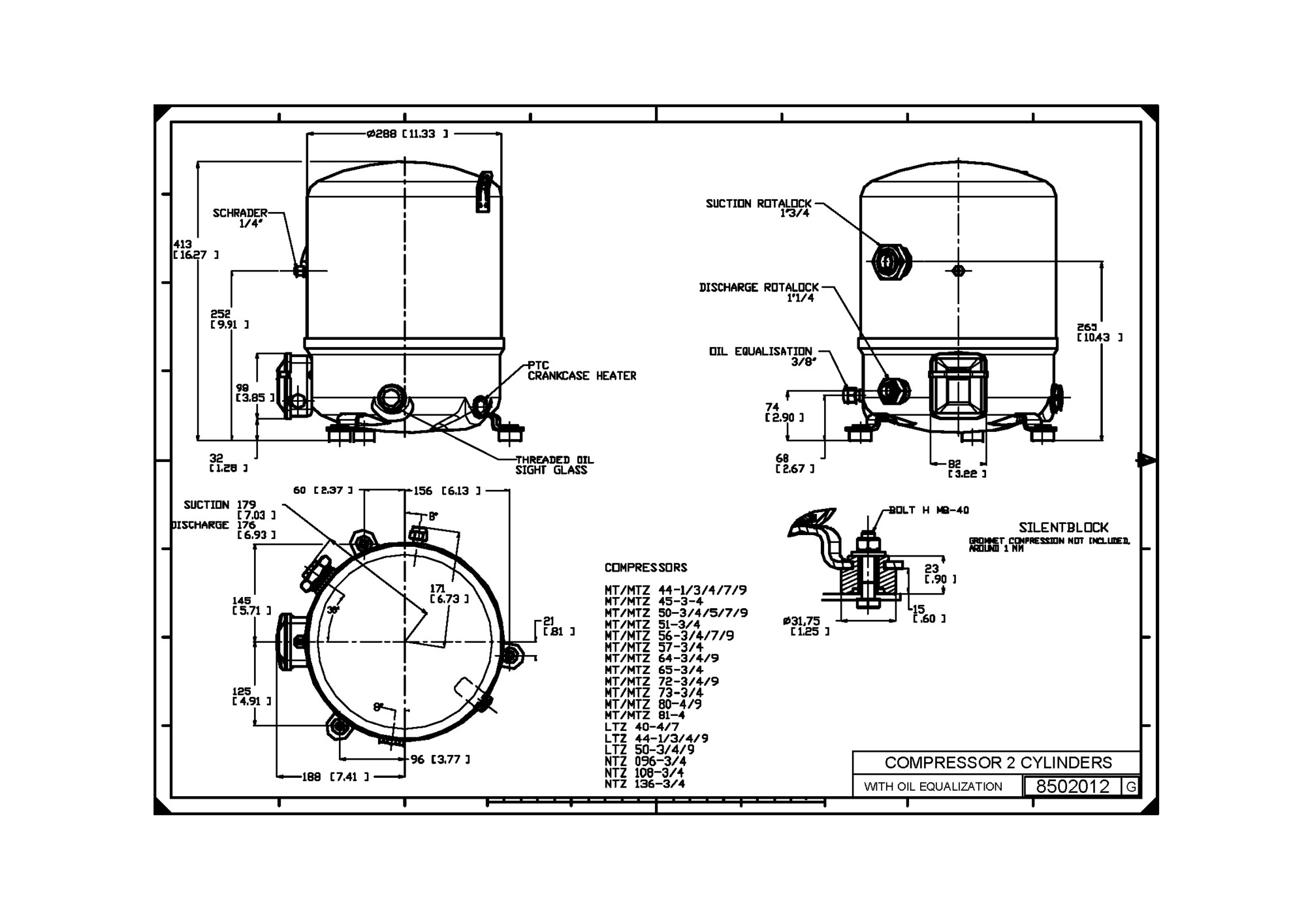 Danfoss NTZ136-4 Stempelkompressor