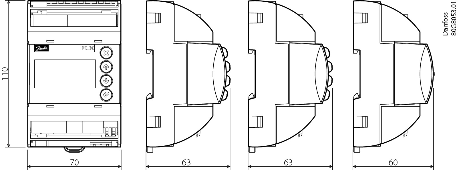 Danfoss Programmérbar regulator, 6 relæer, MCX06D