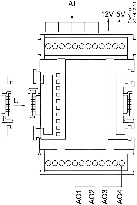 Danfoss I/O modul, AK-XM 103A