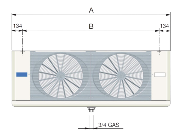 LU-VE F31HC135N4 kassefordamper med EC ventilator, CO2 60 bar