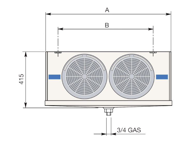 LU-VE F27HC107N4 kassefordamper, CO2 60 bar