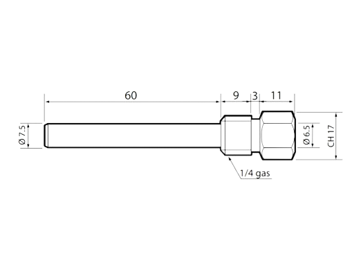 Carel 1413309AXX Følerlomme, rustfri