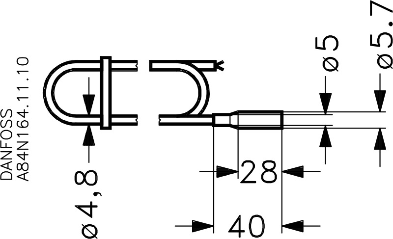 Danfoss Temperaturføler, AKS 21 A, 2,5 m