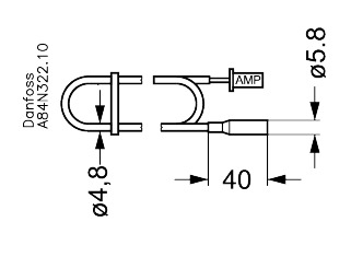 Danfoss Temperaturføler, AKS 12, 5,5 m